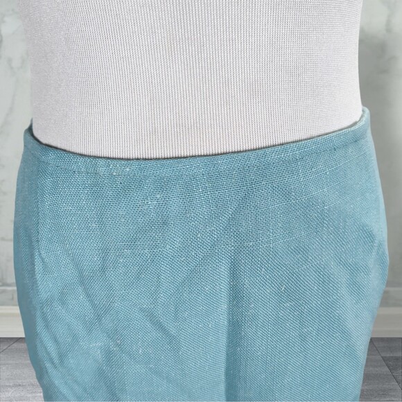 Vintage 60s Matching Midi Skirt Set Size 8 Button Back Top Linen Blend Mod - Picture 11 of 15